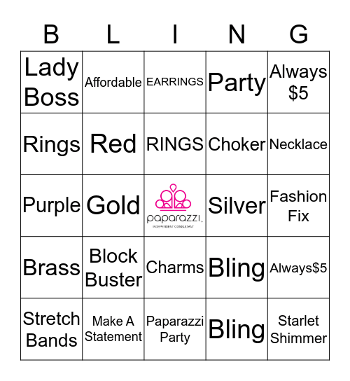 MY PAPARAZZI BINGO Card