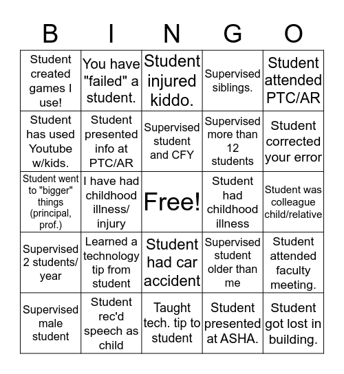 Ice Breaker Bingo Card