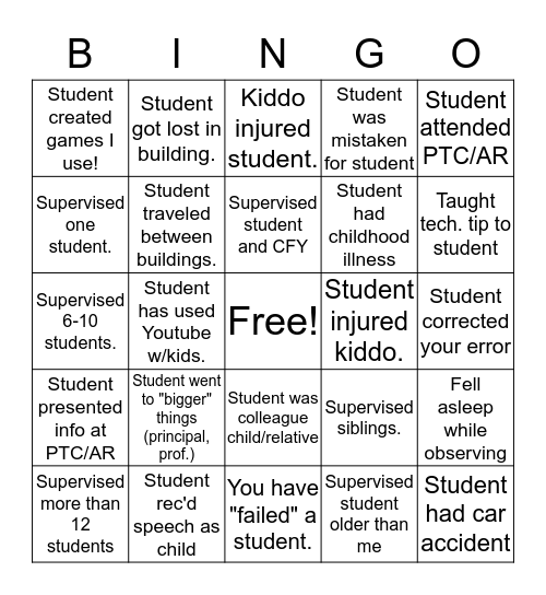 Ice Breaker Bingo Card