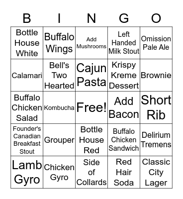 Server Bingo Card