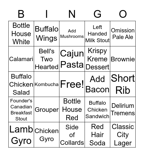 Server Bingo Card