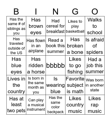 Find Someone Who... Bingo Card