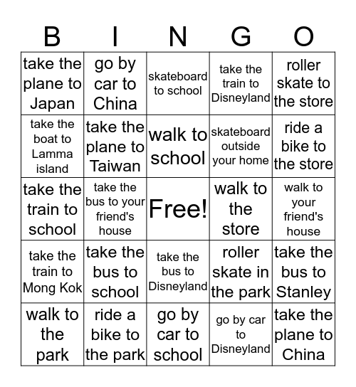 Do you ___? Bingo Card