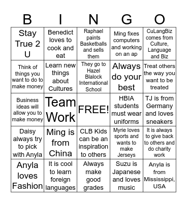 CLB Bingo  Bingo Card