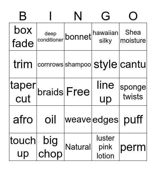 Curl Talk  Bingo Card