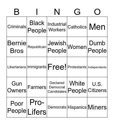 Who Will Bloomberg Offend Today? Bingo Card