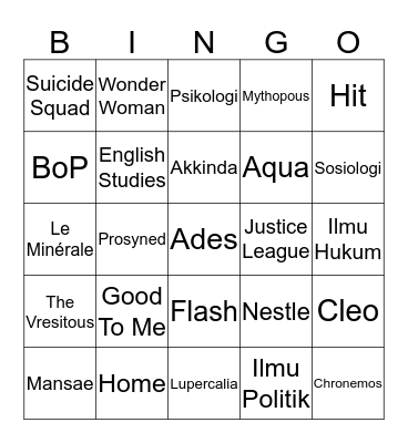 BingoBong Bingo Card