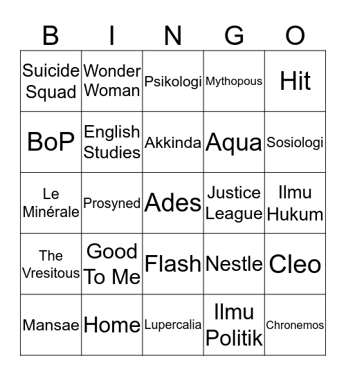 BingoBong Bingo Card