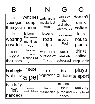 Hampshire Road Ladies Day Bingo Card