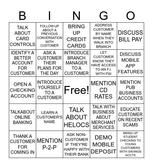 JUST ONE MORE BINGO Card