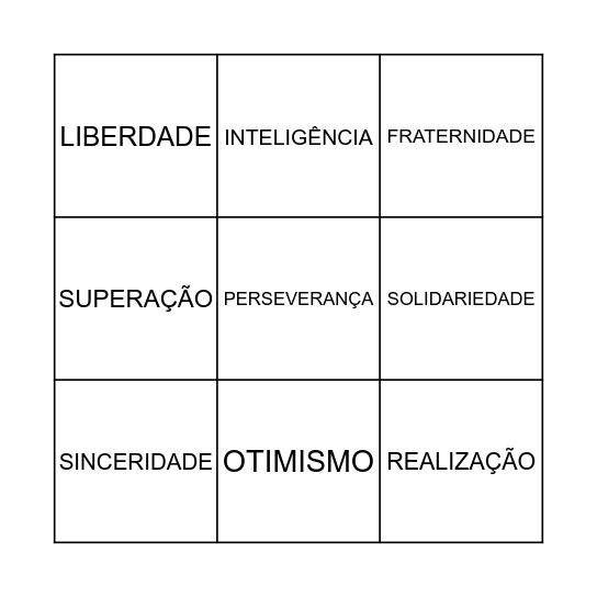 BINGO DA POSITIVIDADE Bingo Card