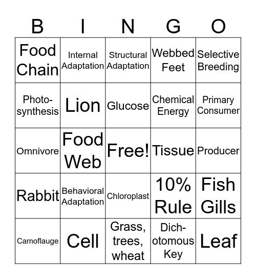 Unit 6 & 7 Review BINGO Card