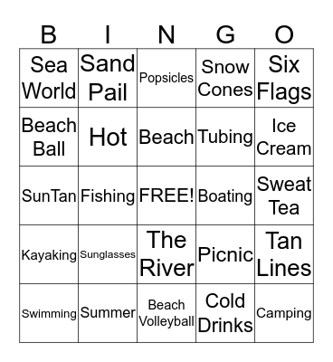 SUMMER FUN BINGO Card