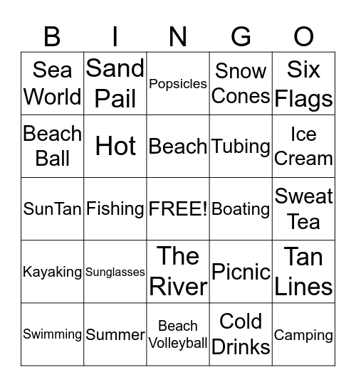 SUMMER FUN BINGO Card