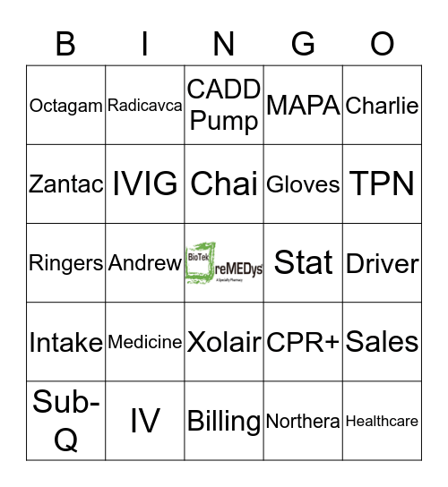 BioTek Bingo Card