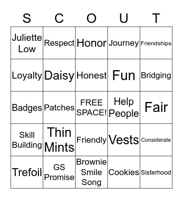 BROWNIE BINGO Card