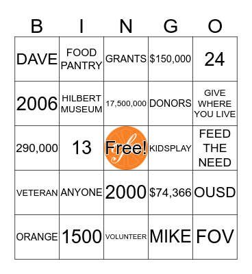 CFO GALA BINGO Card