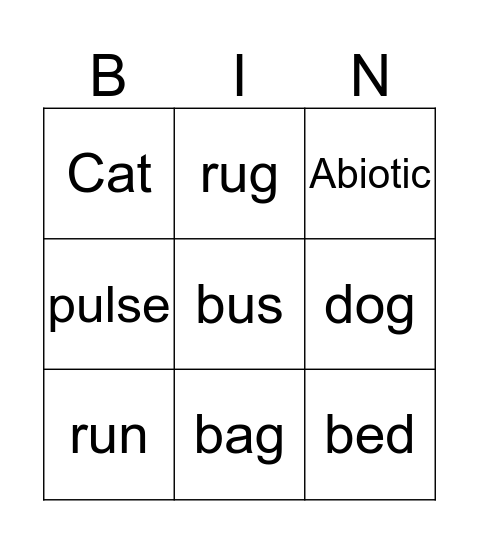 Life on Earth Bingo Card