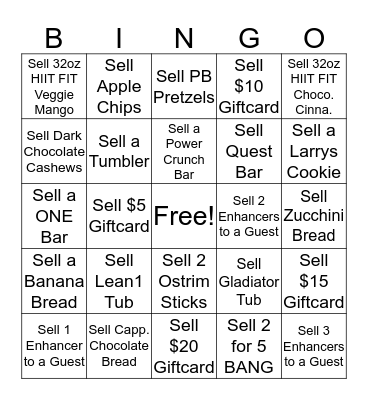 Retail Bingo Card