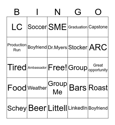 The Allie Gabbard Show  Bingo Card