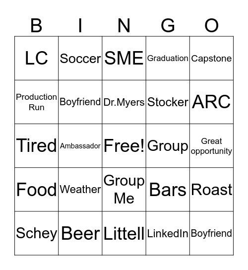 The Allie Gabbard Show  Bingo Card