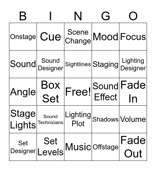 Teatro Técnico Bingo Card