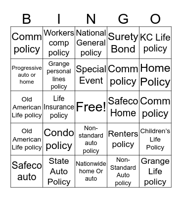 TIE Winter BINGO Card