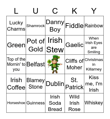 St. Patrick's Day Bingo Card