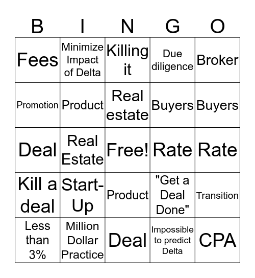 When Bankers Talk Bingo Card