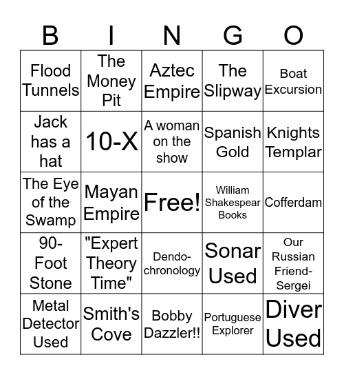 OAK ISLAND BINGO Card