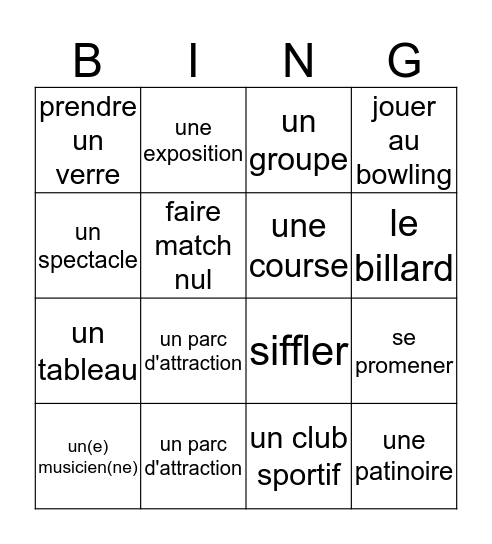 AT Bingo Card