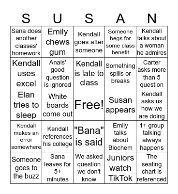 AP Chemistry Bingo Card