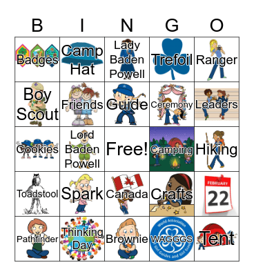 Thinking Day BINGO Card