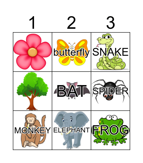 Monkey Puzzle Bingo Card