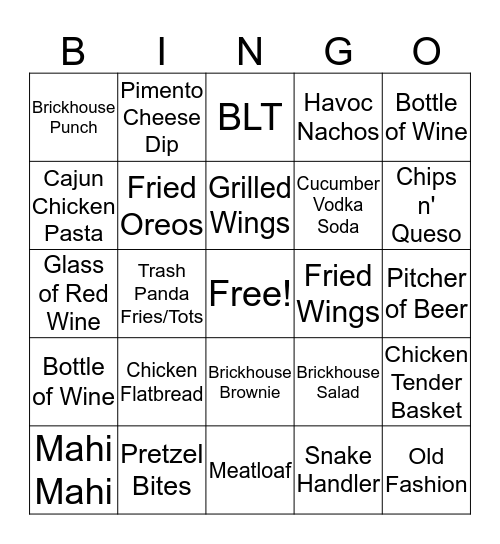 Brickhouse Server Bingo  Bingo Card