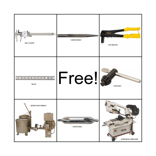 Metalworking Bingo Card