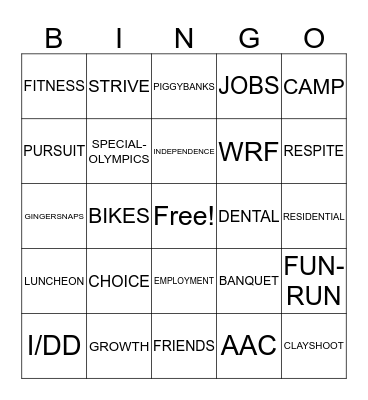 CENTER FOR PURSUIT Bingo Card