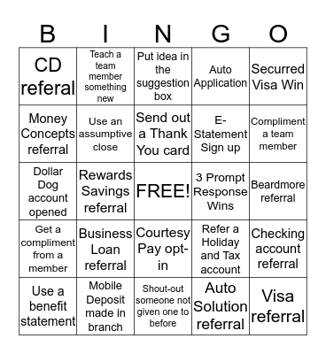 Rivermark Bingo - Teller Bingo Card