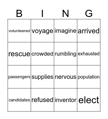 3rd grade - Unit 3 - Bingo Card