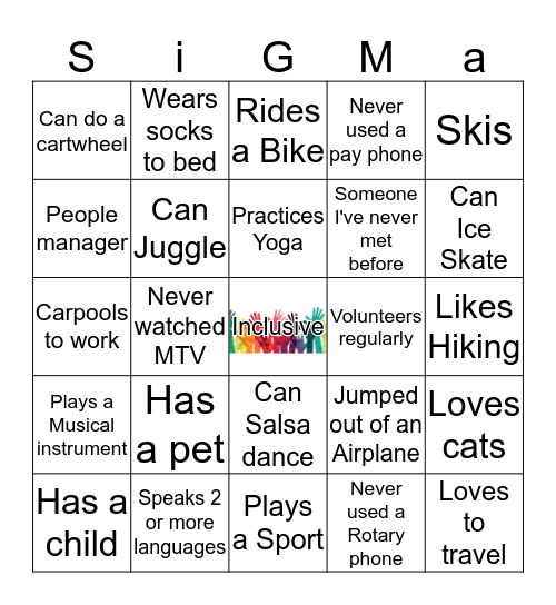 SiGMa BINGO Card