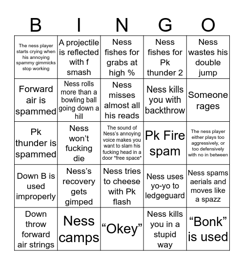 Ness Bingo Card