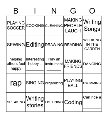 TALENT BINGO Card