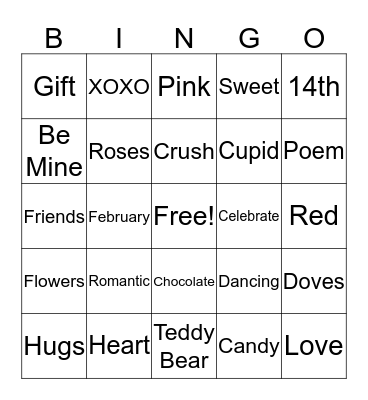 VALENTINES DAY! Bingo Card