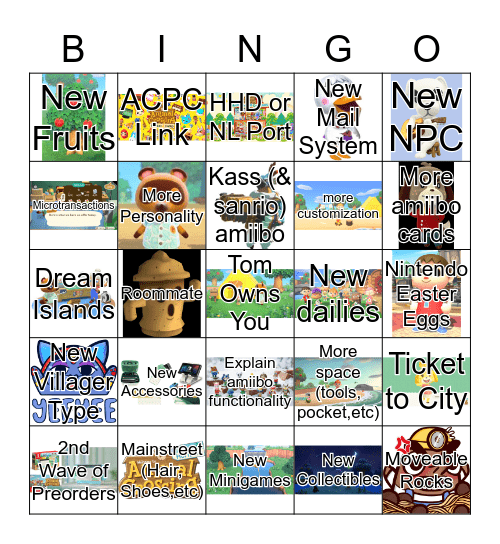 AC: NH Direct Bingo Card