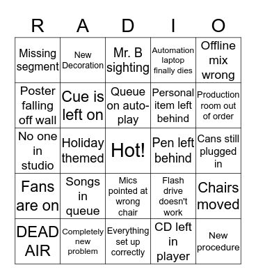 KVCM Bingo Card