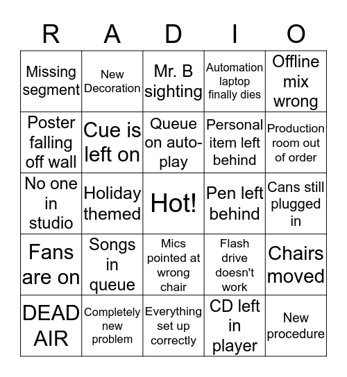 KVCM Bingo Card