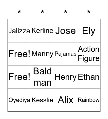 Name-Tag Bingo Card