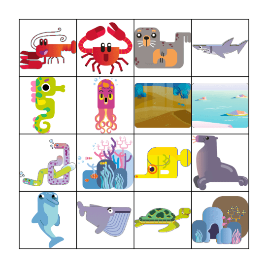 MARINE LIFE BINGO Card