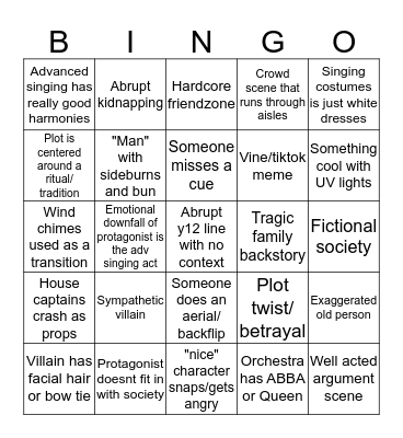 House Concerts Bingo Card