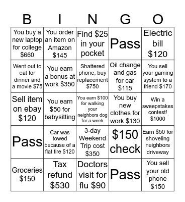 Month Bingo Card